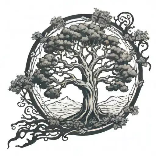 Sleeve Tree And Cross With God