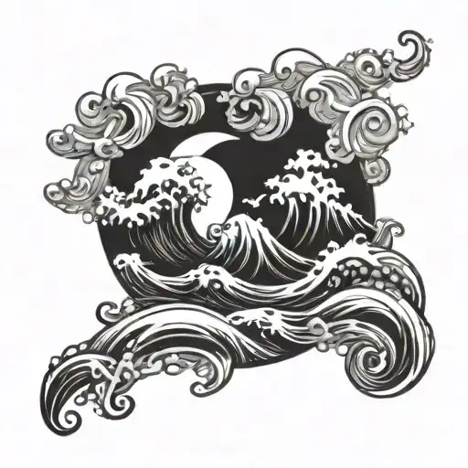 Beach Waves Crashing And Flowing Around The Sun