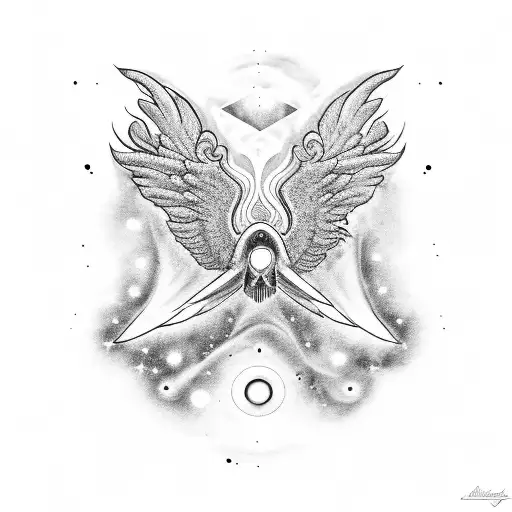 A Surrealistic Photograph Camera With Wings Flying Through A Galaxy