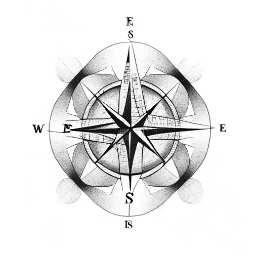 A Compass With A Dog Paw Print In The Center