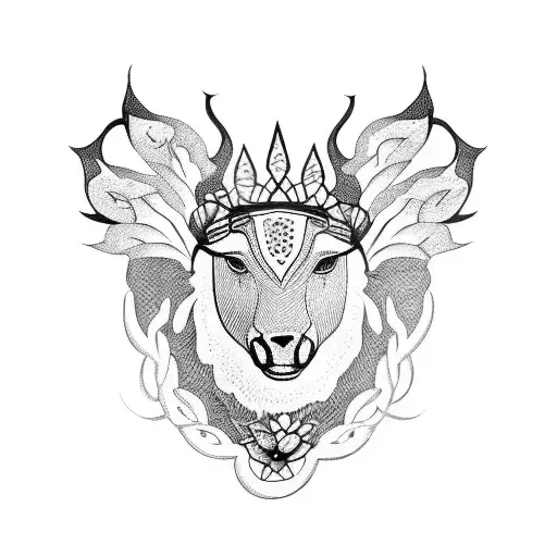 Headdress On Animal Head