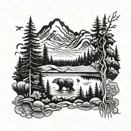 Landscape Under A Bear