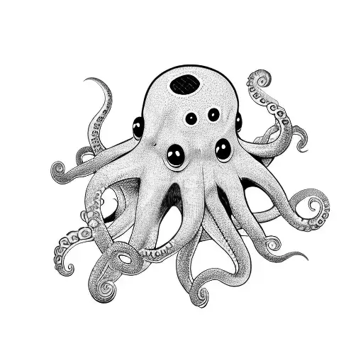A Coding-themed Octopus With Binary Code Tentacles