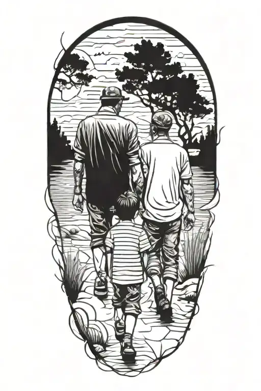 Father And Son Walking