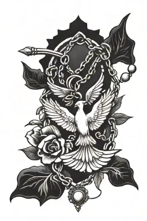 Rosary And Dove Carrying