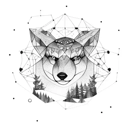 A Constellation Of Forest Animals In A Galaxy Backdrop