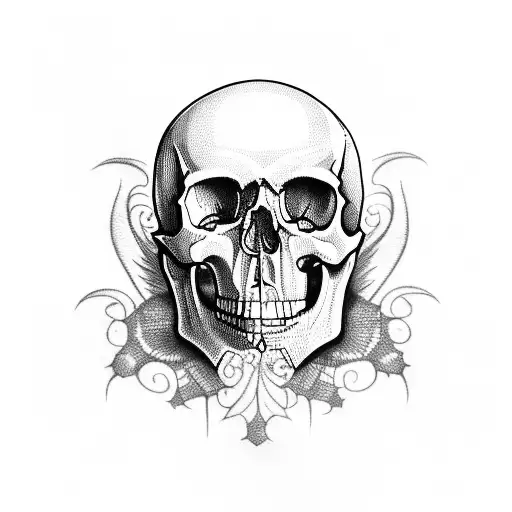 Skull With The Word Spooky