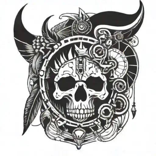 Incorporate Elements Of Rock Music And Pomo Native Culture Into A Tattoo Design