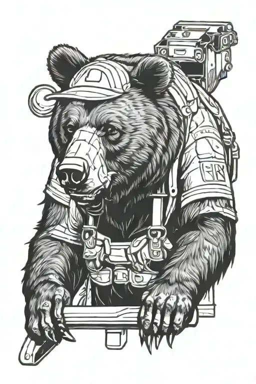 Black Bear Construction Worker