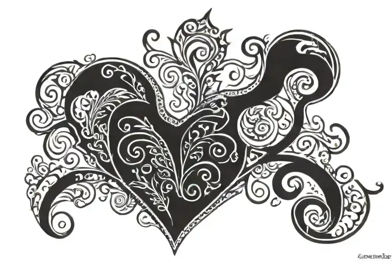 Heart With Little Swirls Coupled