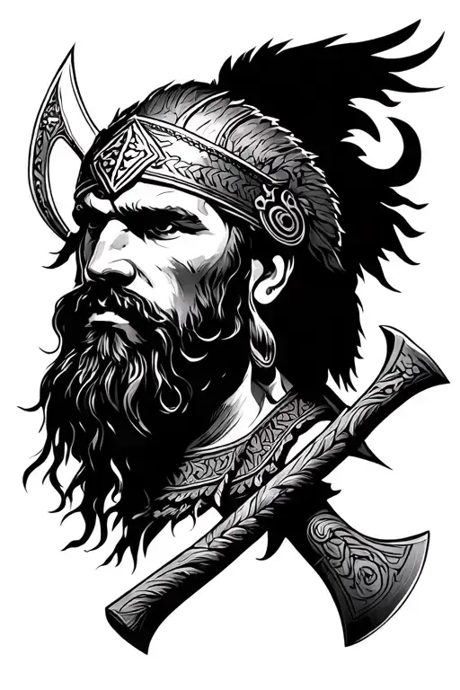 Slavic Warrior With An Ax