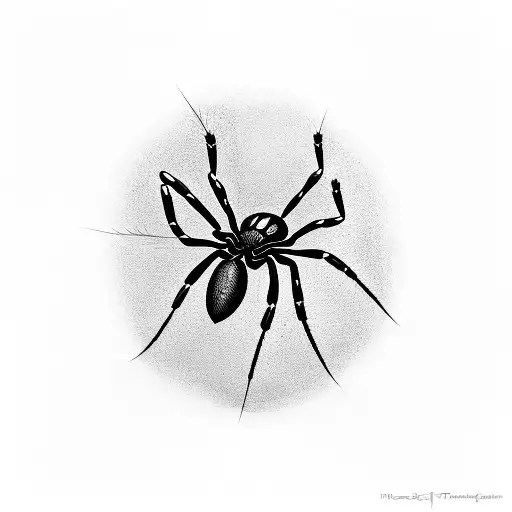 Black Widow Spider Crawling Out Of A Spiderweb