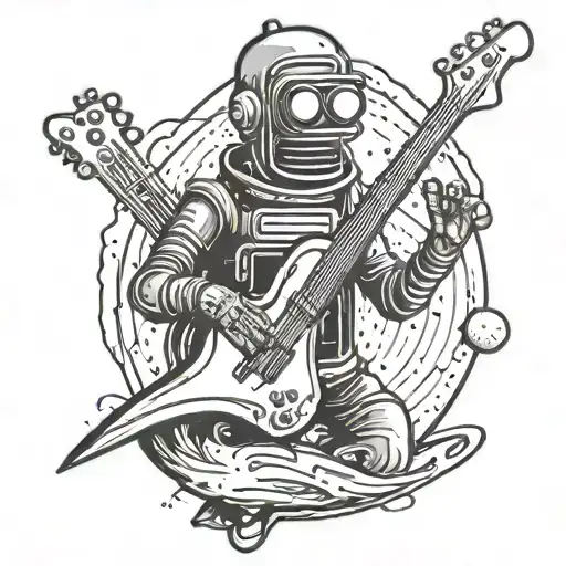 Bender With A Bass Guitar On A Planet