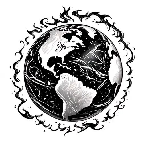 Zippo Lighter Burning Earth Globe