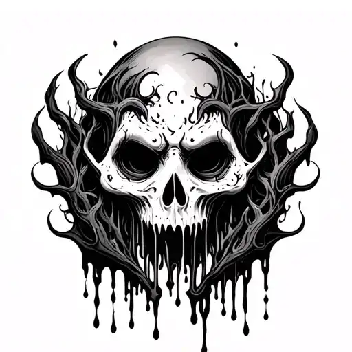 Creepy Tattoo With Melting Parts