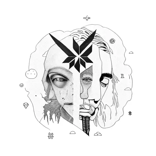 A Portrait Of Lil Peep And Juice Wrld Collaged Together With Lyrics From Their Songs