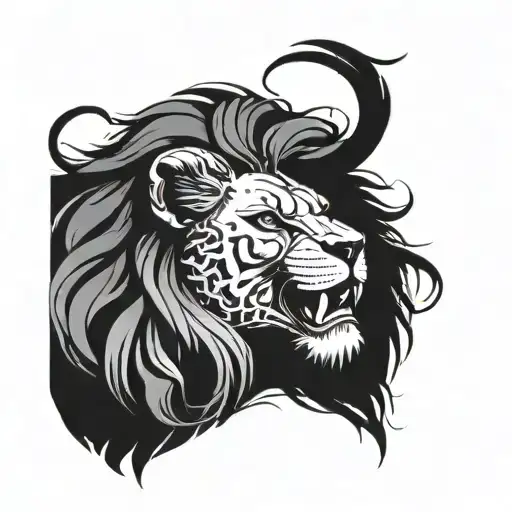 The Skull Of A Lion With Lighting Around It