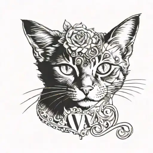 Cat With The Inscription Ava 152