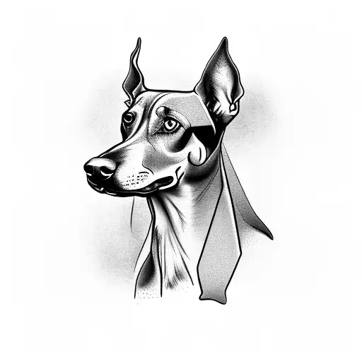 Doberman Dog With Piercing