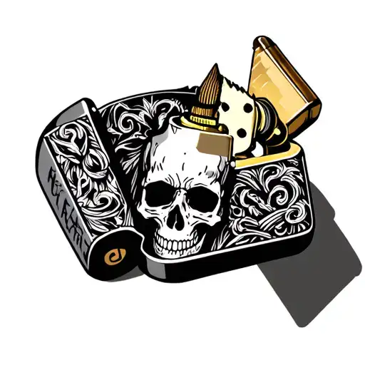 Zippo Lighter With Skull