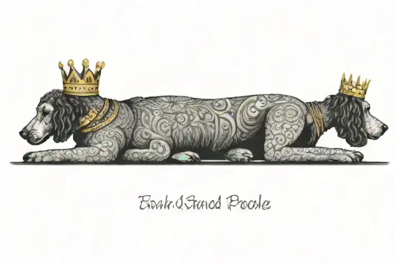 Standard Poodle Adorned With A Crown