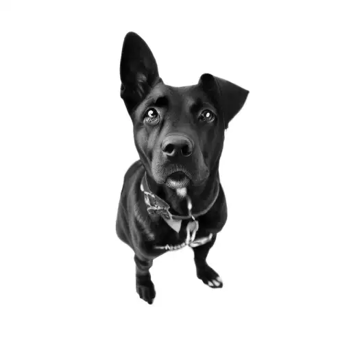 A Black Dog With A Red Collar