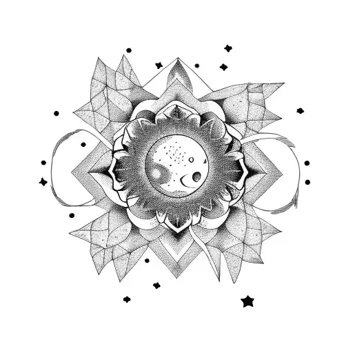 Moon Flowers And Stars