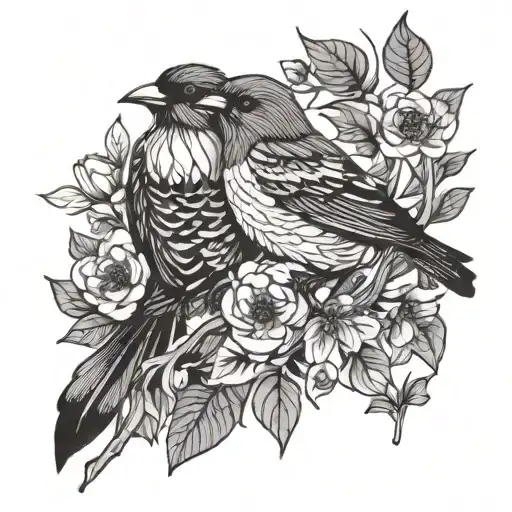 Bird Stems Tied Together