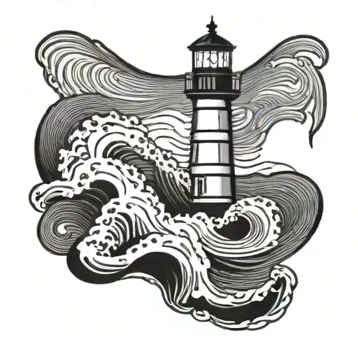 Lighthouse With Waves Crashing