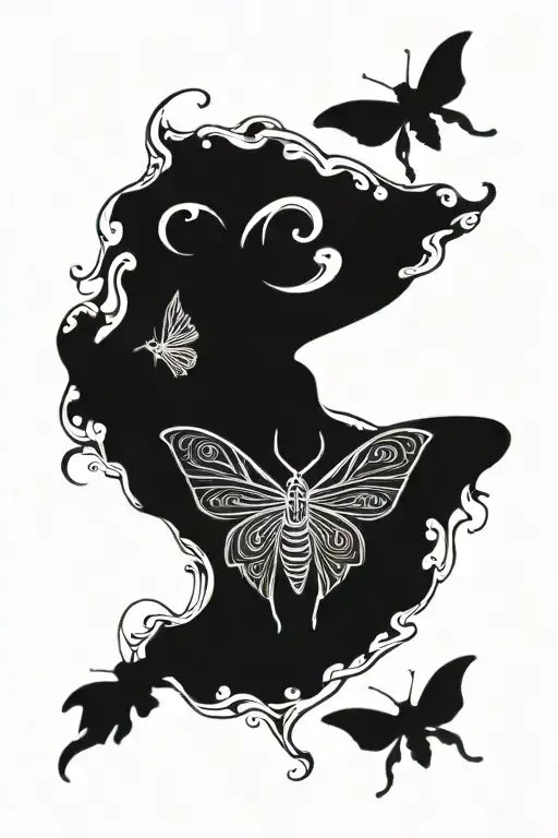 Death Moth In The Style Of Ancient Nordic Art