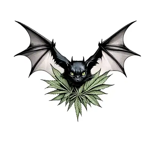 Bat With Marijuhana Leaf Morphing