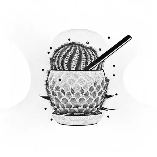 A Sleeve Tattoo Featuring A Golf Club And A Cactus Intertwined With Each Other