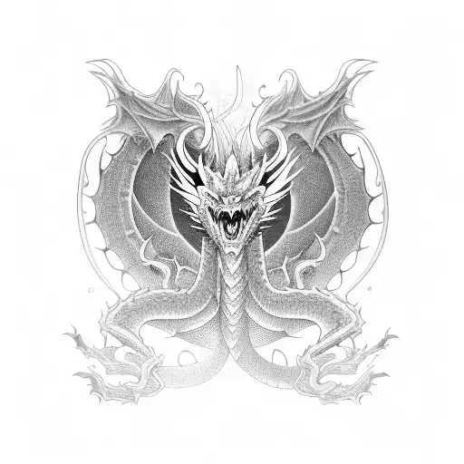 Dragon Breathing Fire Back