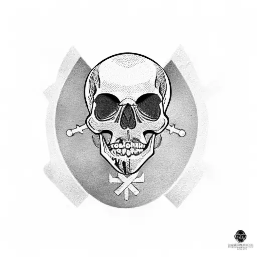 Skull And Crossbones With Pitbull Silhouette