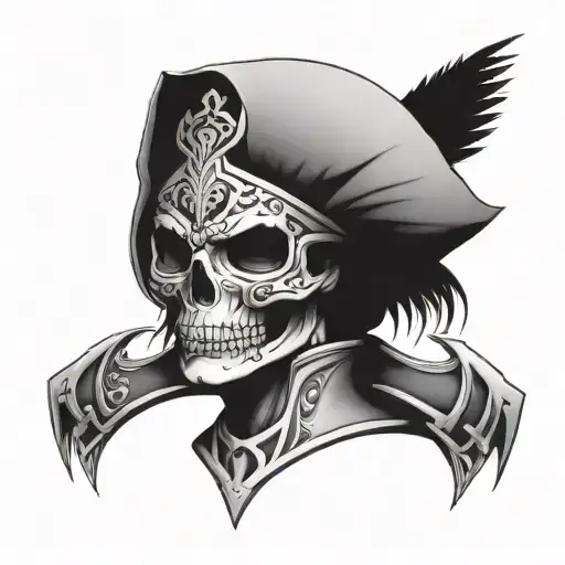 Skull And Female Warrior