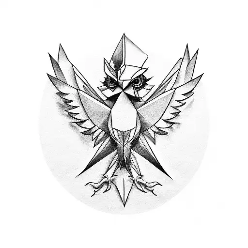 Two Big Origami Bird And One Little Origami Bird