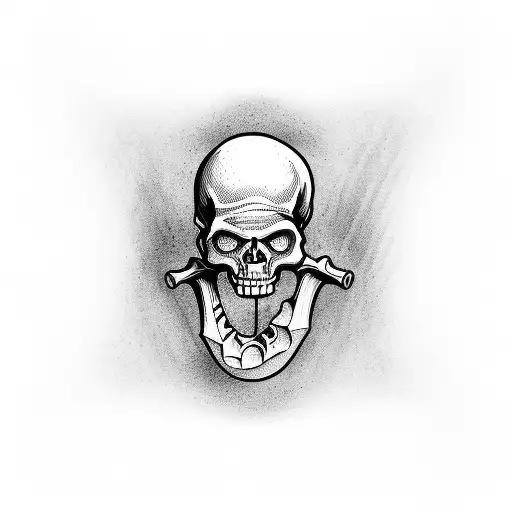 Skeleton Playing The Femur Like A Guitar