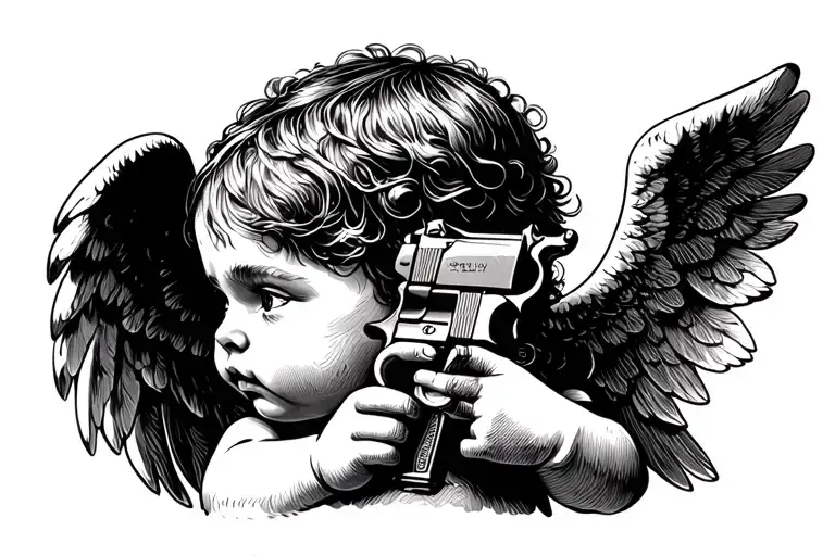 Baby Angel With Gun