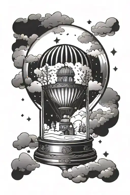 Snow Globe With Hot Air Balloon