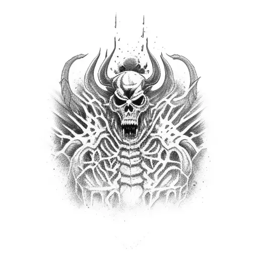 Big Demon With Dead Bodies And Blood For My Neck