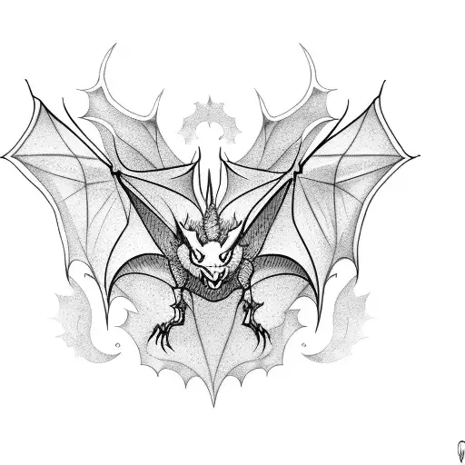 Bats Forming The Shape Of A Dragon