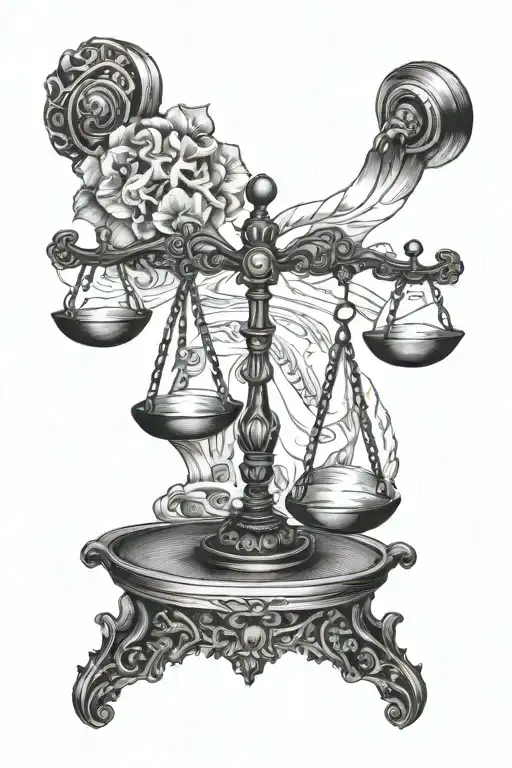 Libra Star Sign With Balanced Scales