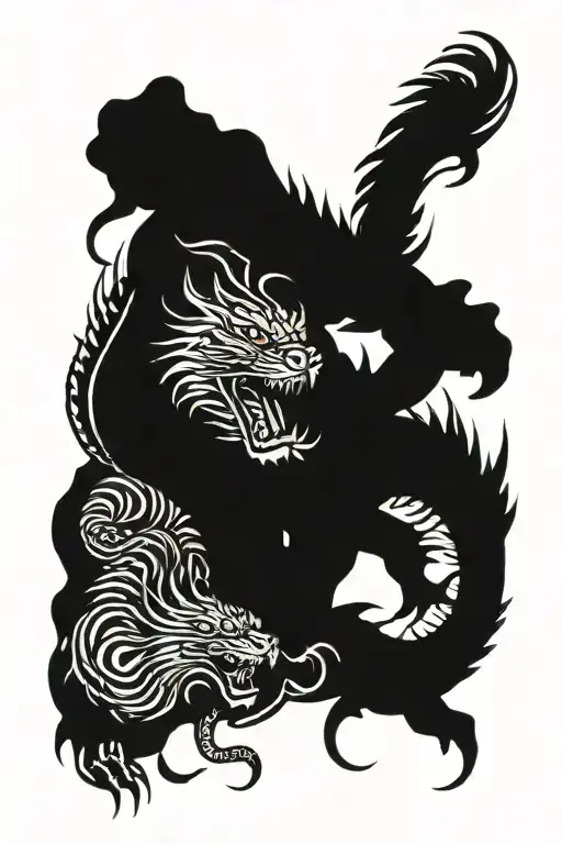 Dragon And Tiger In Fight