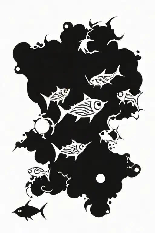 Minimalist Tuna Fish Bone Outline