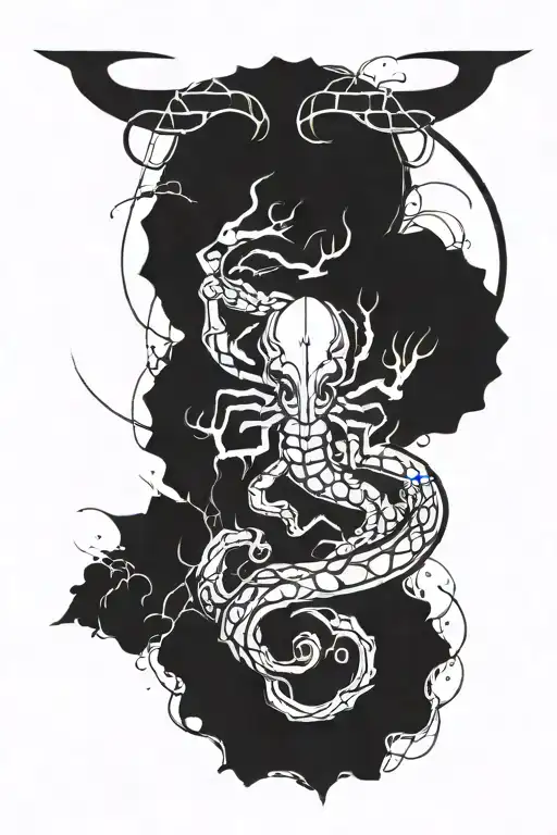 Cancer Zodiac Representation With Symbolizations Of Strength And Growth