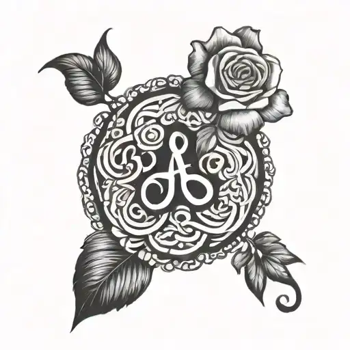 Triskele Symbol With Roses Intertwined