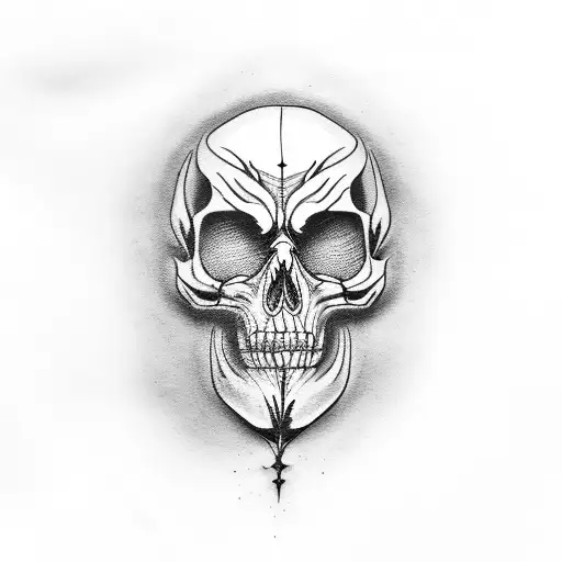 Flamed Skelton With Broken Face