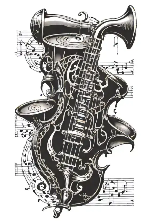 Warhammer With Jazz Music Notes Incorporated Within