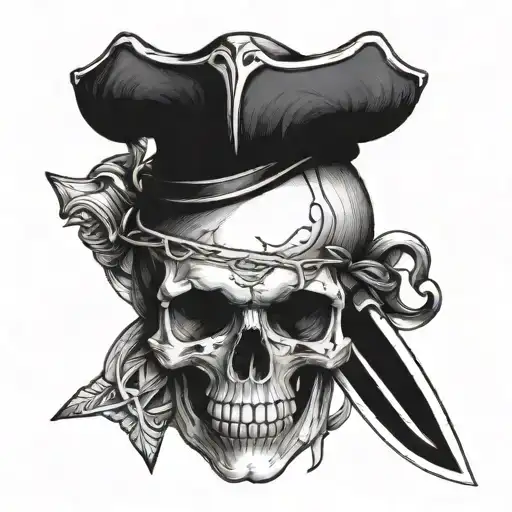 Skull Knife Intertwined