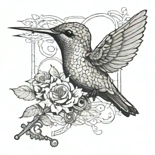 Hummingbird And Old Key